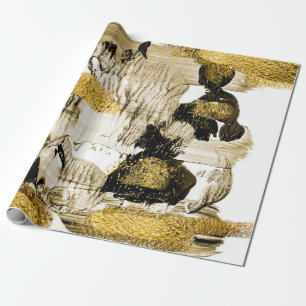Art and Gold. Trendy color with golden paint and s Wrapping Paper