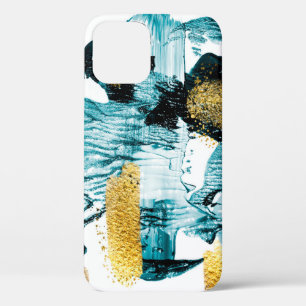 Art and Gold. Trendy colour with golden paint and iPhone 12 Case