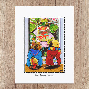 'Art Appreciation' Art Lovers Cat Personalised Postcard