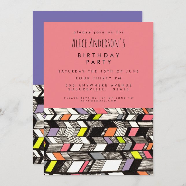 Art Artist Birthday Party Custom Invitation (Front/Back)