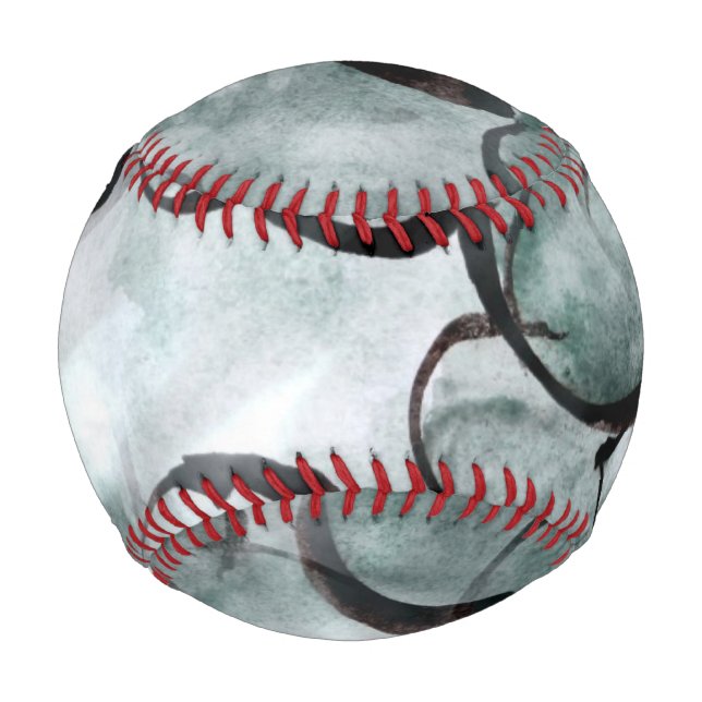 art avant-garde grey, black hand paint baseball (Front)