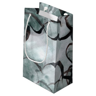 art avant-garde grey, black hand paint small gift bag