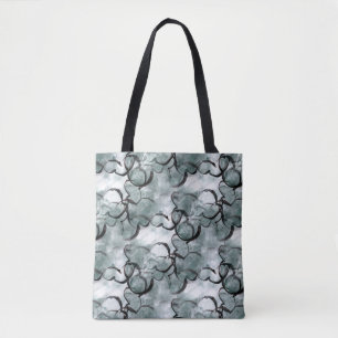 art avant-garde grey, black hand paint tote bag