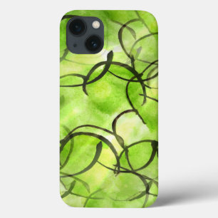 art avant-garde hand paint background green iPhone 13 case