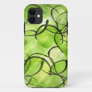 art avant-garde hand paint background green iPhone 11 case