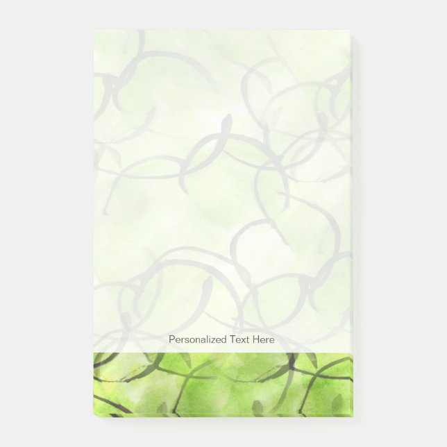 art avant-garde hand paint background green post-it notes (Front)