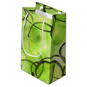 art avant-garde hand paint background green small gift bag