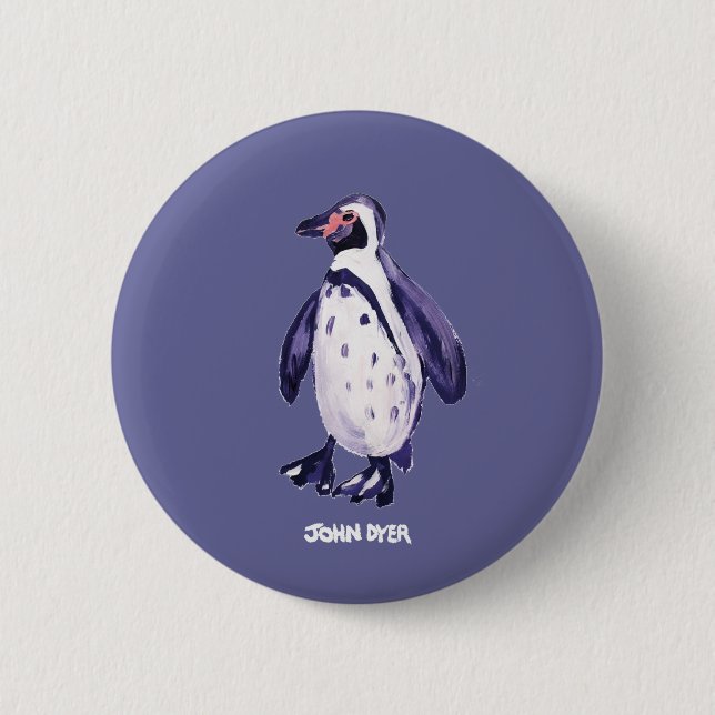 Art Badge Button: John Dyer Purple Penguin (Front)