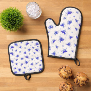 Art Bee Kitchen Gloves Set- Gift for Mom Oven Mitt & Pot Holder Set