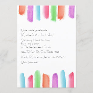 Art birthday invitation