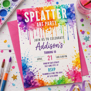 Art Birthday Invite, Paint Birthday Invitation