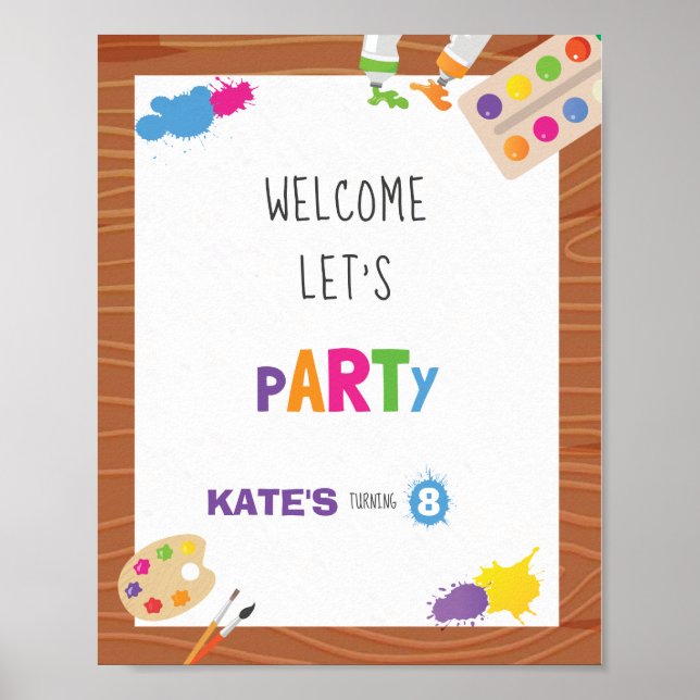 Art Birthday Party - 8x10 Welcome Sign (Front)