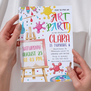 Art Birthday Party Art Painting Artist Invitation