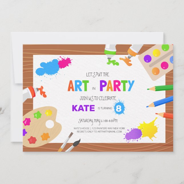 Art Birthday Party - Invitation (Front)