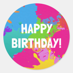Art Birthday Party - Round 3 inch Sticker