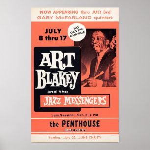 Art Blakey at the Penthouse Reproduction Vintage  Poster