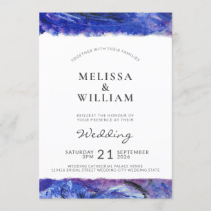 Art Blue Wedding Invitation