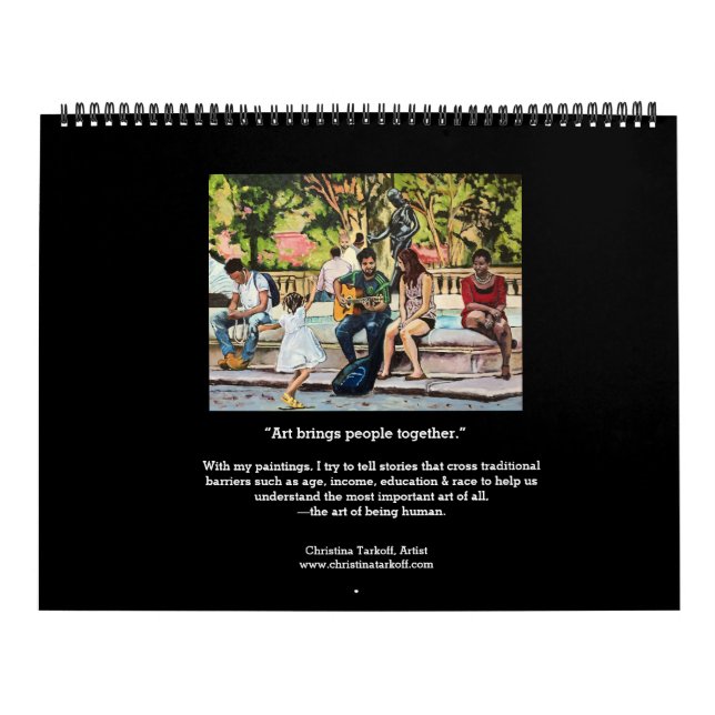 "Art Brings People Together" 2018 Wall Calendar (Cover)