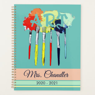 Art Brushes and Paint Art Teacher Planner