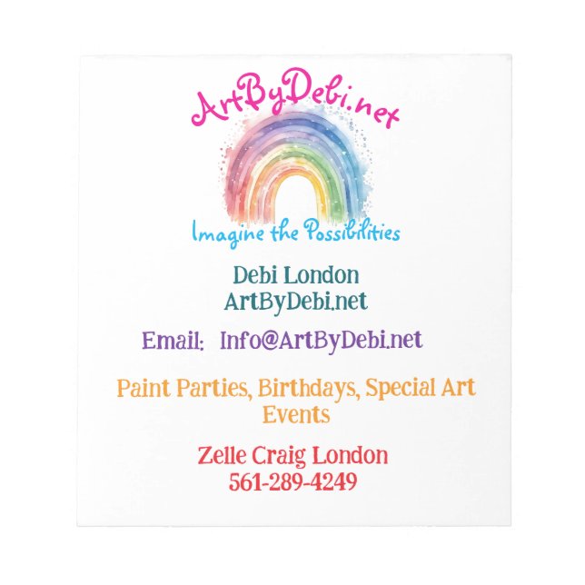 Art By Debi, Paper Notepad (Front)