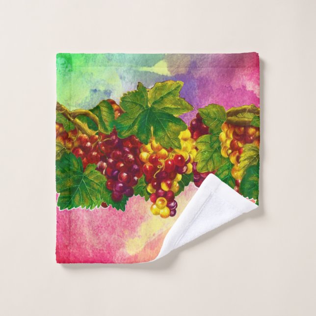 Art by Veronica Grapes Dish Rag Cloth Towel (Wash Cloth)