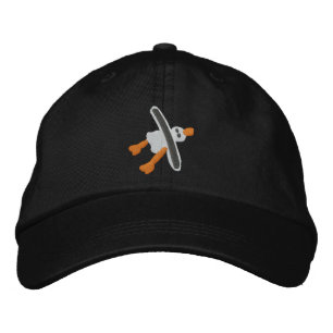 Art Cap: Smart Black Back Seagull. Embroidered Hat