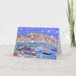 Art Card: Boats in the Harbour, St Ives Cornwall Card