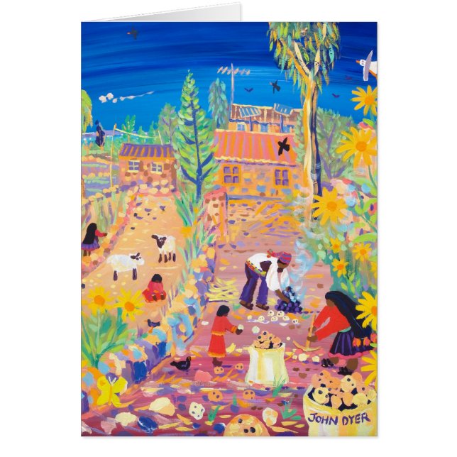 Art Card: Family Harvest, Isla Taquile, Peru (Front)