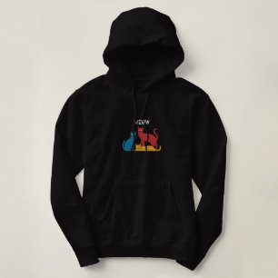 Art Cats T-Shirt – Three Colourful Cats with Meow Hoodie