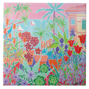 Art Ceramic Tile: Joanne Short, Côte d'Azur Mento Tile