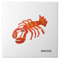 Art Ceramic Tile: John Dyer Cornish Lobster