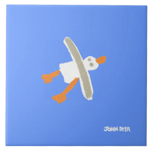 Art Ceramic Tile: John Dyer Flying Seagull Ceramic Tile