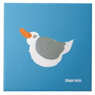 Art Ceramic Tile: John Dyer Flying Seagull Ceramic Tile