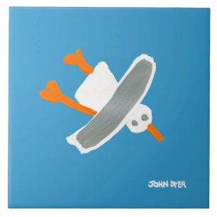 Art Ceramic Tile: John Dyer Flying Seagull Tile