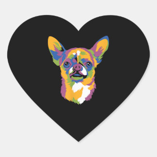 Art Chihuahua Cute Paw Pet Gift Men Women Kids Dog Heart Sticker