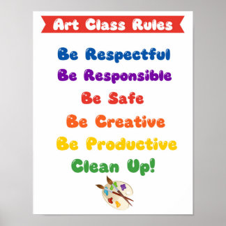 ART Class Rules (in Colours) - Poster