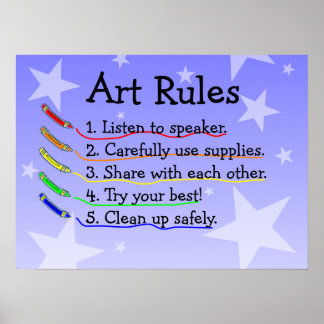 Art Class Rules Poster