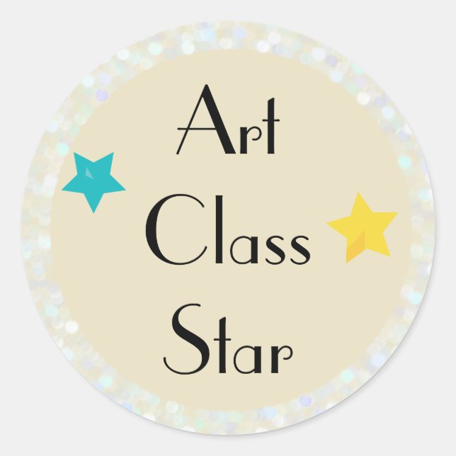 Art Class Star with Stars Classic Round Sticker (Front)