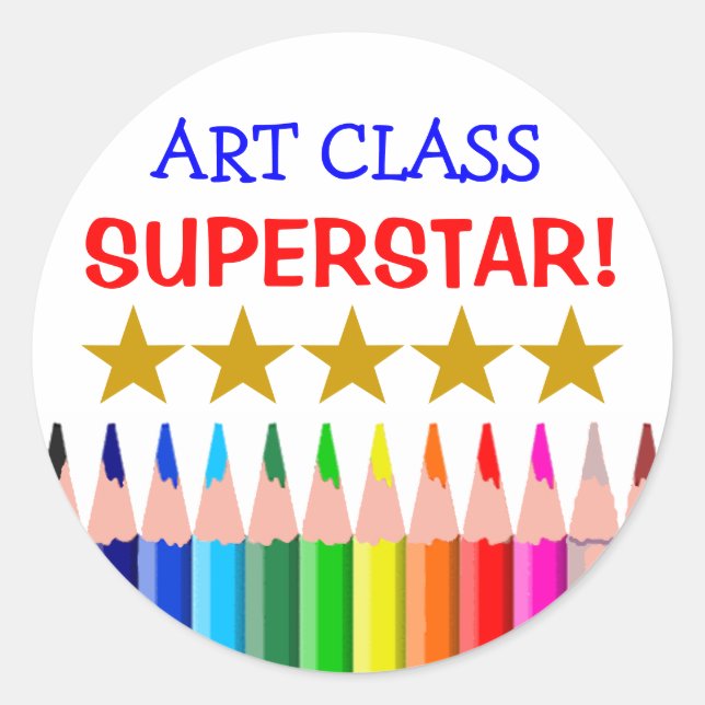Art Class Superstar Classic Round Sticker (Front)