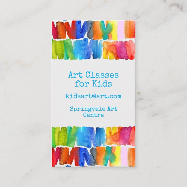 Art Classes for Kids business paint business Business Card (Front)
