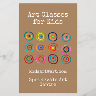 Art Classes for Kids business rainbow circles Flyer