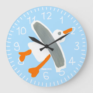 Art Clock: John Dyer Seagull Blue Large Clock