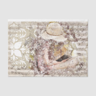 Art Collage Girl Music 26 Decoupage Tissue Paper