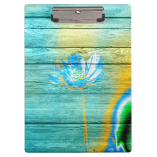 Art Colour Acrylic Flower Painting on Wood Clipboard
