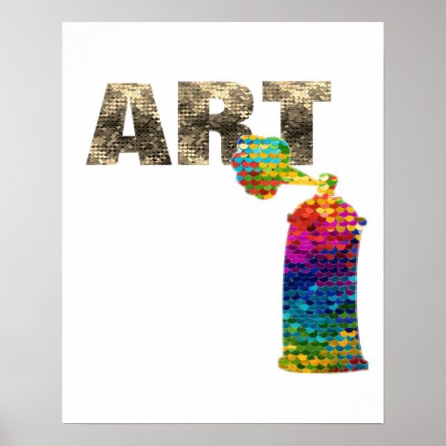 Art Colourful Spray Can Poster (Front)