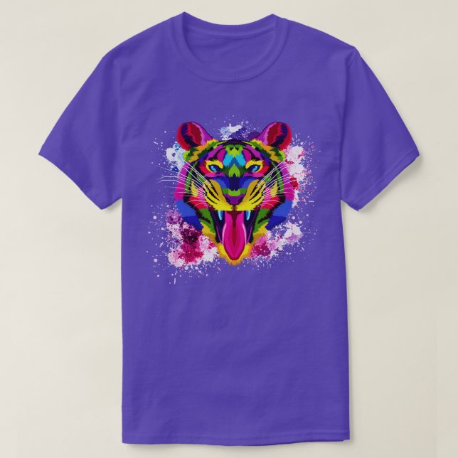 Art Colourful Tiger T-Shirt (Design Front)