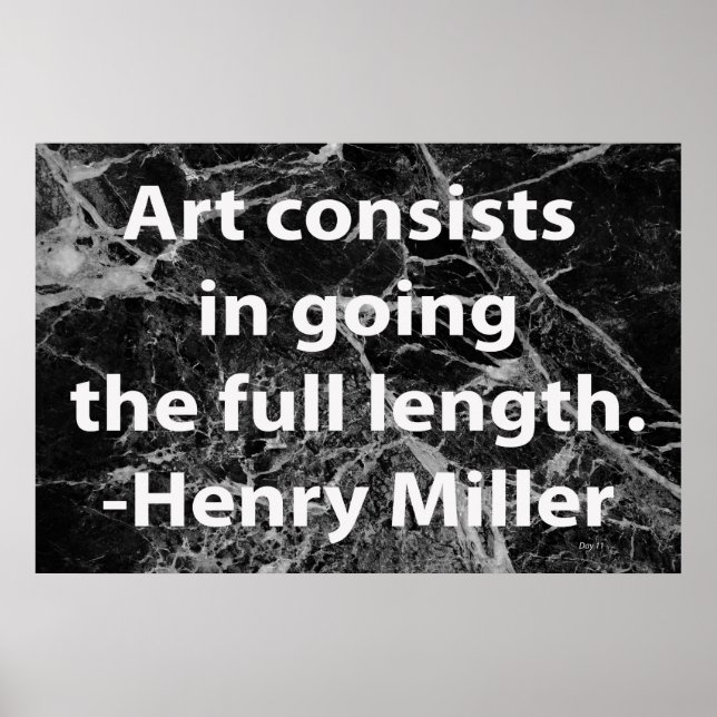 Art Consists in Going the Full Length Poster (Front)