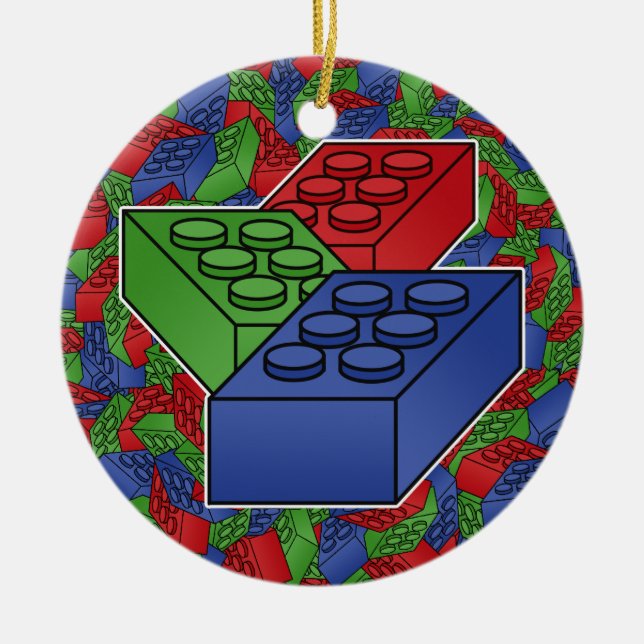 Art - Construction Blocks for Kids Ceramic Ornament (Front)