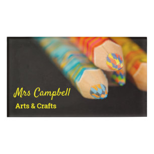 Art & Craft Colour Pencils Teacher Name & Subject Tag