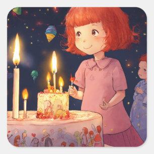 Art craft design square sticker